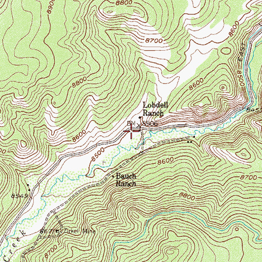 Topographic Map of Lobdell Ranch, CO