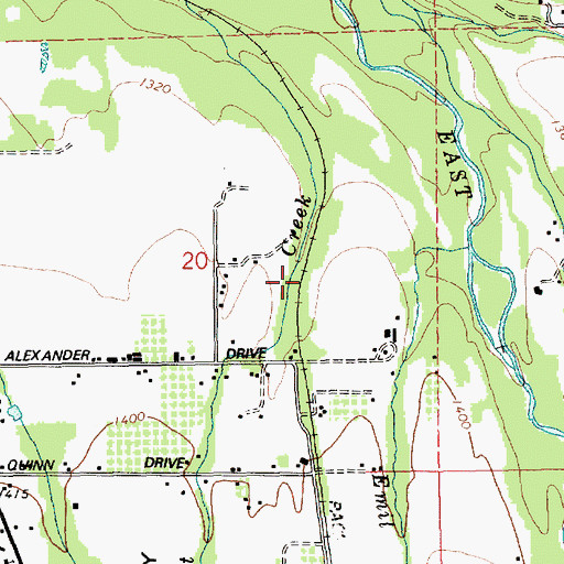 Topographic Map of Camp 1 (historical), OR