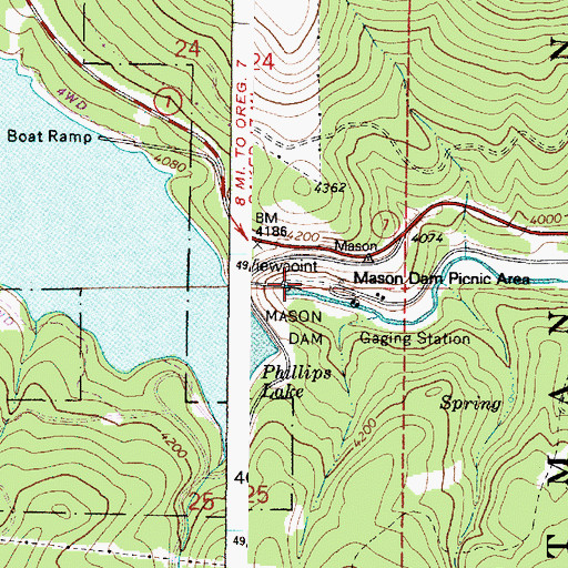 Topographic Map of Mason (historical), OR