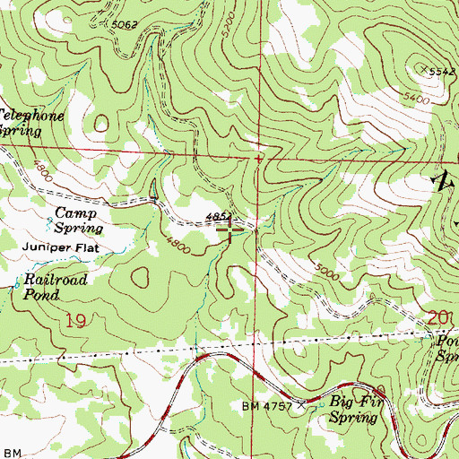 Topographic Map of Alder Springs (historical), OR