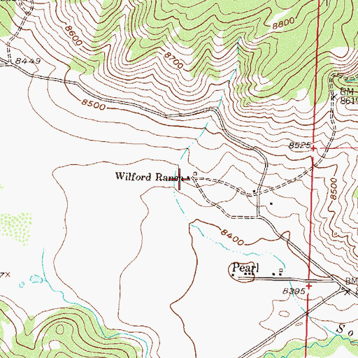 Topographic Map of Wilford Ranch, CO