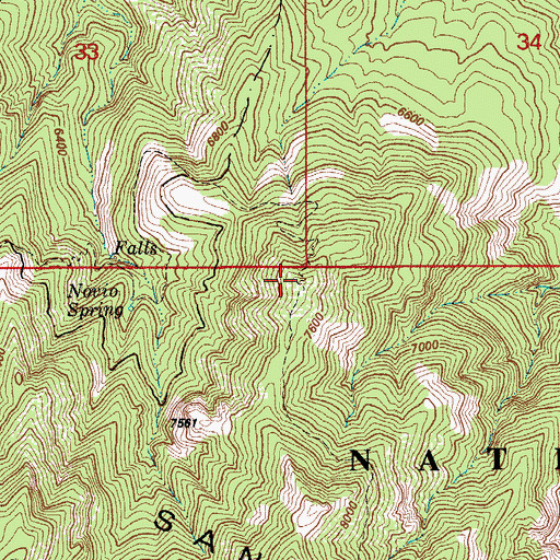 Topographic Map of Westfall Knob, AZ