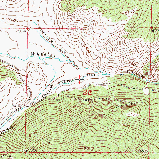 Topographic Map of Akers Ditch, CO