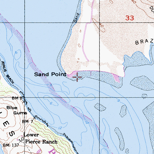 Topographic Map of Lawsons Landing, CA