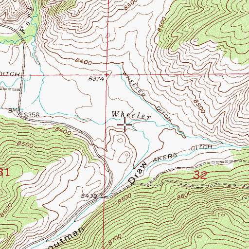 Topographic Map of Troutman Draw, CO