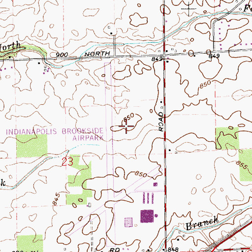 Topographic Map of McCordsville, IN
