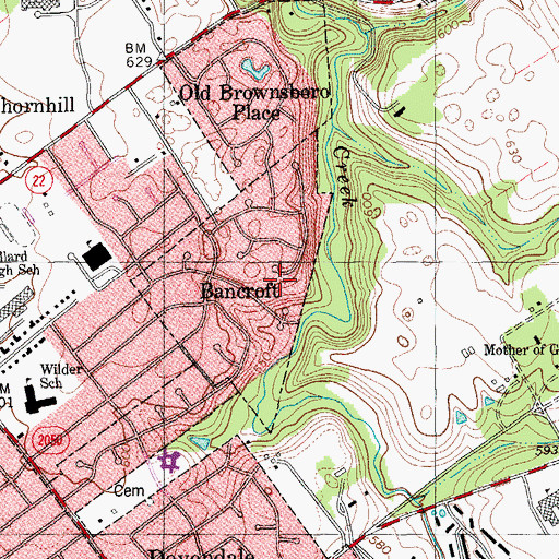 Topographic Map of Bancroft, KY