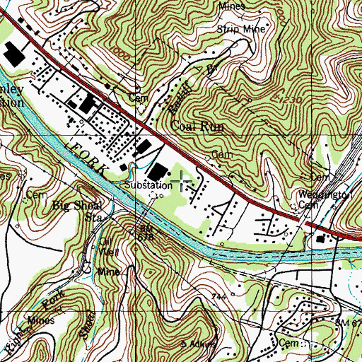 Topographic Map of Coal Run Village, KY