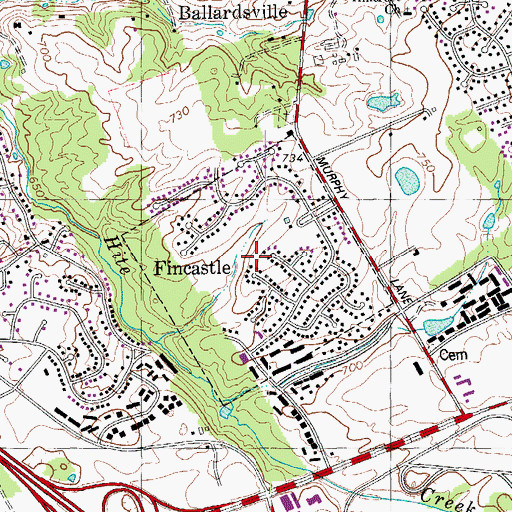 Topographic Map of Fincastle, KY