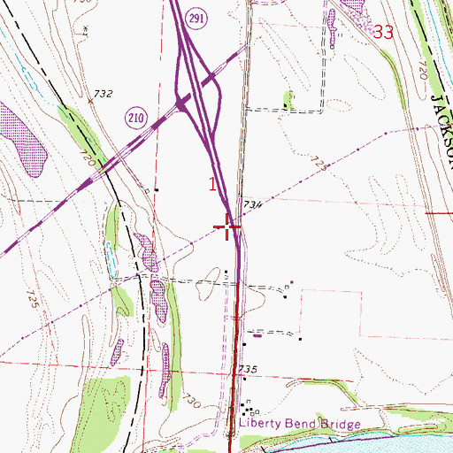 Topographic Map of River Bend, MO