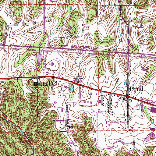 Topographic Map of Wildwood, MO