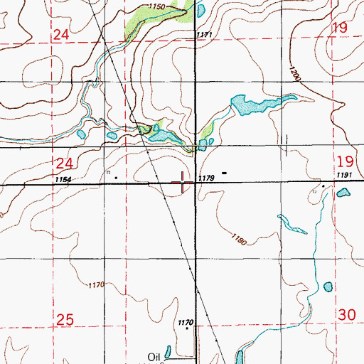 Topographic Map of Central High, OK