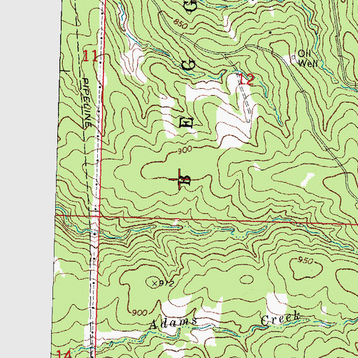 Topographic Map of Winchester, OK