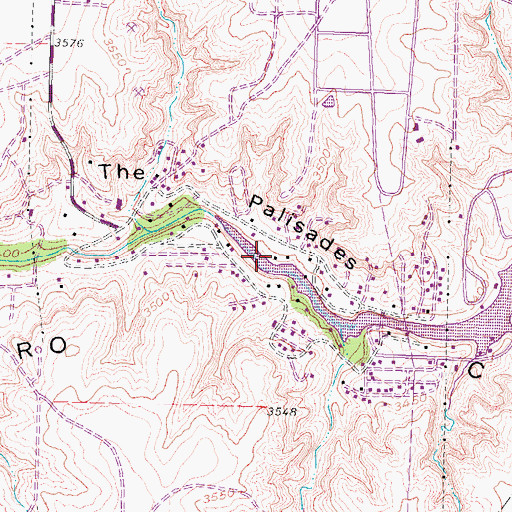 Topographic Map of Palisades, TX