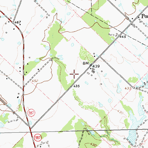 Topographic Map of Post Oak Bend City, TX