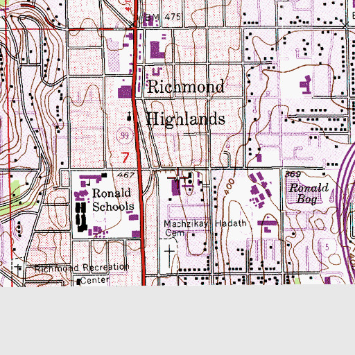 Topographic Map of Shoreline, WA