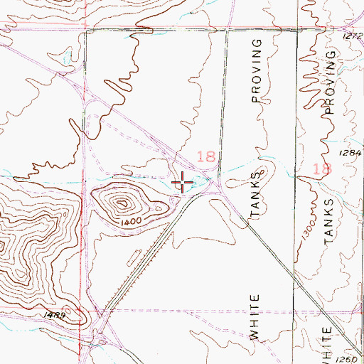 Topographic Map of White Granite Wash, AZ