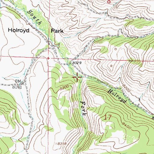 Topographic Map of Holroyd Creek, WY
