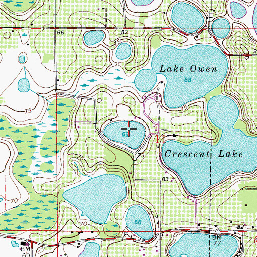 Topographic Map of Lake Oleo, FL