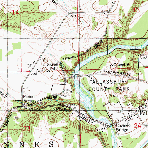 Topographic Map of Dairy Farm Creek, MI