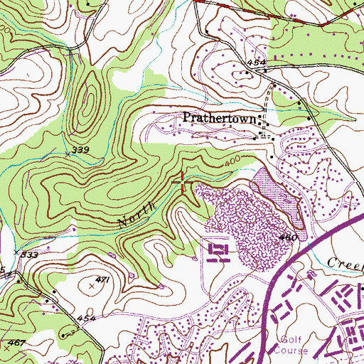 Topographic Map of Beaverbrook, MD