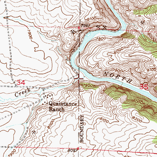 Topographic Map of Threemile Creek, CO