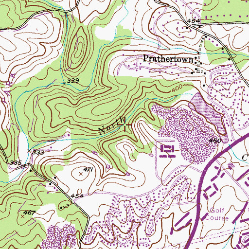 Topographic Map of Honkers Rush, MD