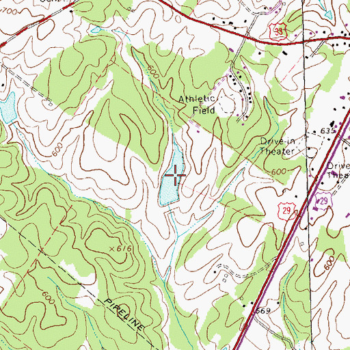 Topographic Map of John Rucker Lake, VA