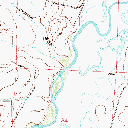 Topographic Map of California Gulch, CO