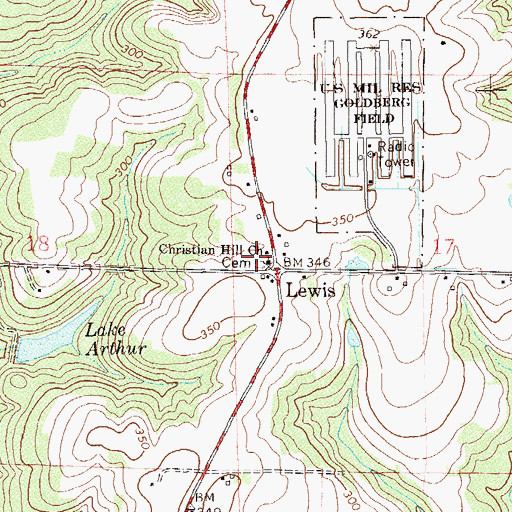 Topographic Map of Christian Hill Cemetery, AL