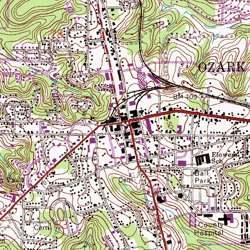 Topographic Map of Dale County Courthouse, AL