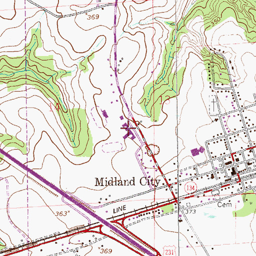 Topographic Map of Dale County High School, AL