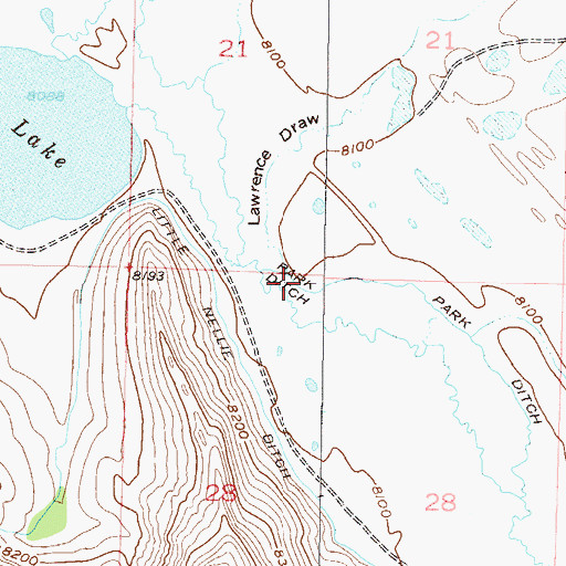 Topographic Map of Lawrence Draw, CO