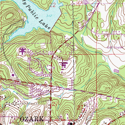 Topographic Map of Joseph W Lisenby Elementary School, AL