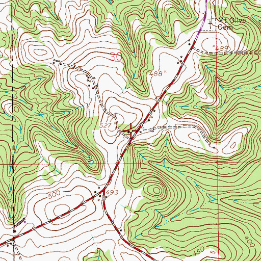 Topographic Map of Mount Olive Church, AL