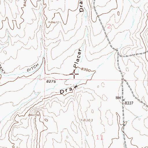 Topographic Map of Placer Draw, CO