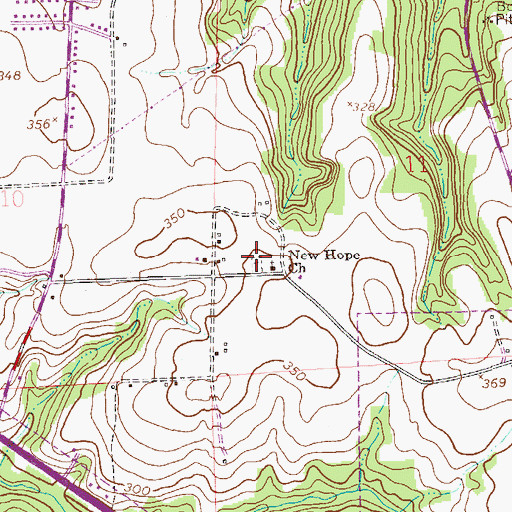 Topographic Map of New Hope Cemetery, AL