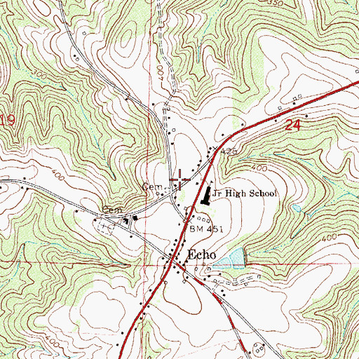 Topographic Map of Omega Assembly of God Church, AL