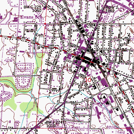 Topographic Map of Albertville Post Office, AL
