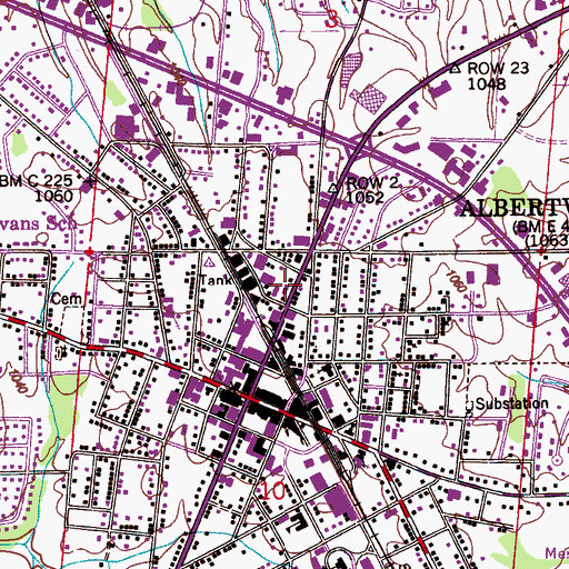 Topographic Map of Church of Christ, AL