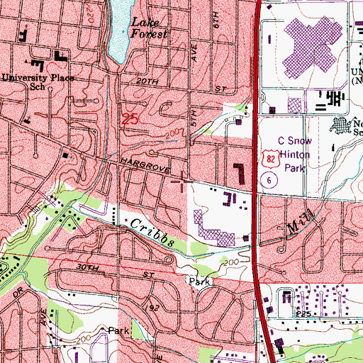 Topographic Map of The Village on Hargrove Road Shopping Center, AL