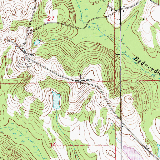 Topographic Map of Saddle Hill, AL
