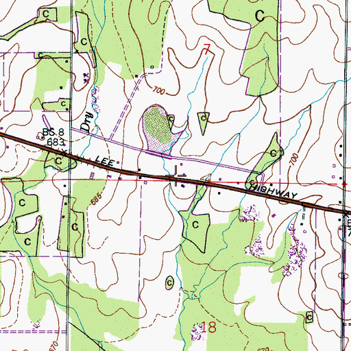Topographic Map of Beacon Church, AL