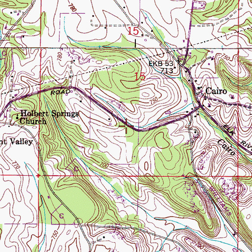 Topographic Map of Elk River Church, AL