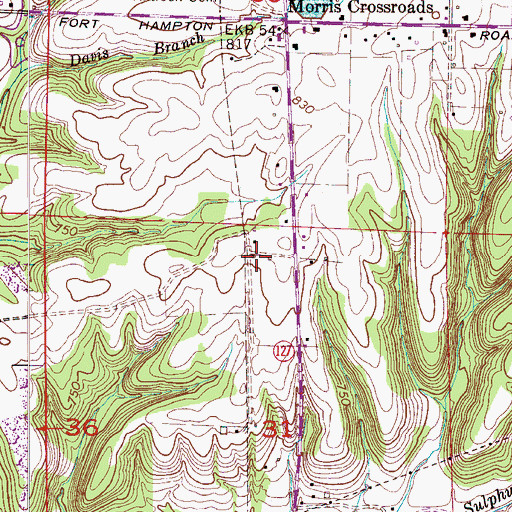 Topographic Map of Elkmont Church, AL