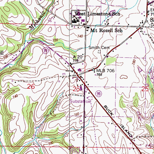 Topographic Map of Lighthouse Church, AL