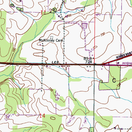 Topographic Map of New Life Church, AL