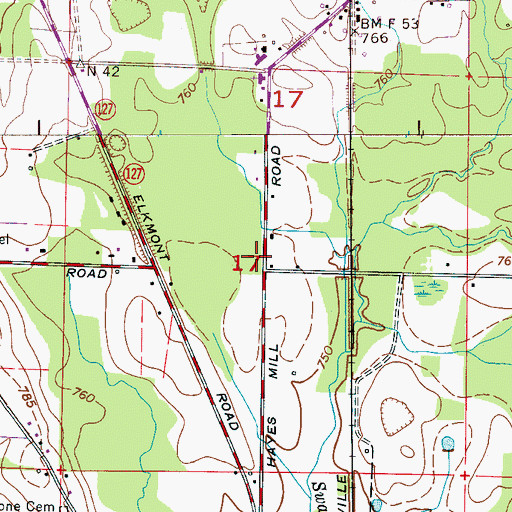 Topographic Map of Prophecy Church, AL