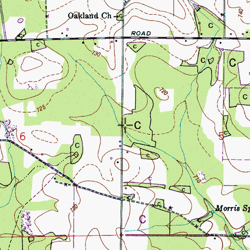 Topographic Map of Tabernacle Church, AL