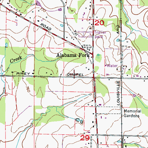 Topographic Map of Truth Church, AL